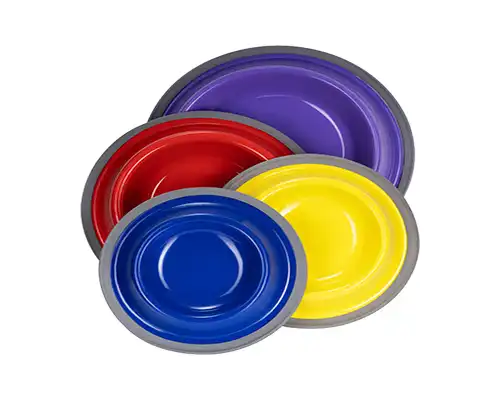 Colored Metal Food and Water Bowl